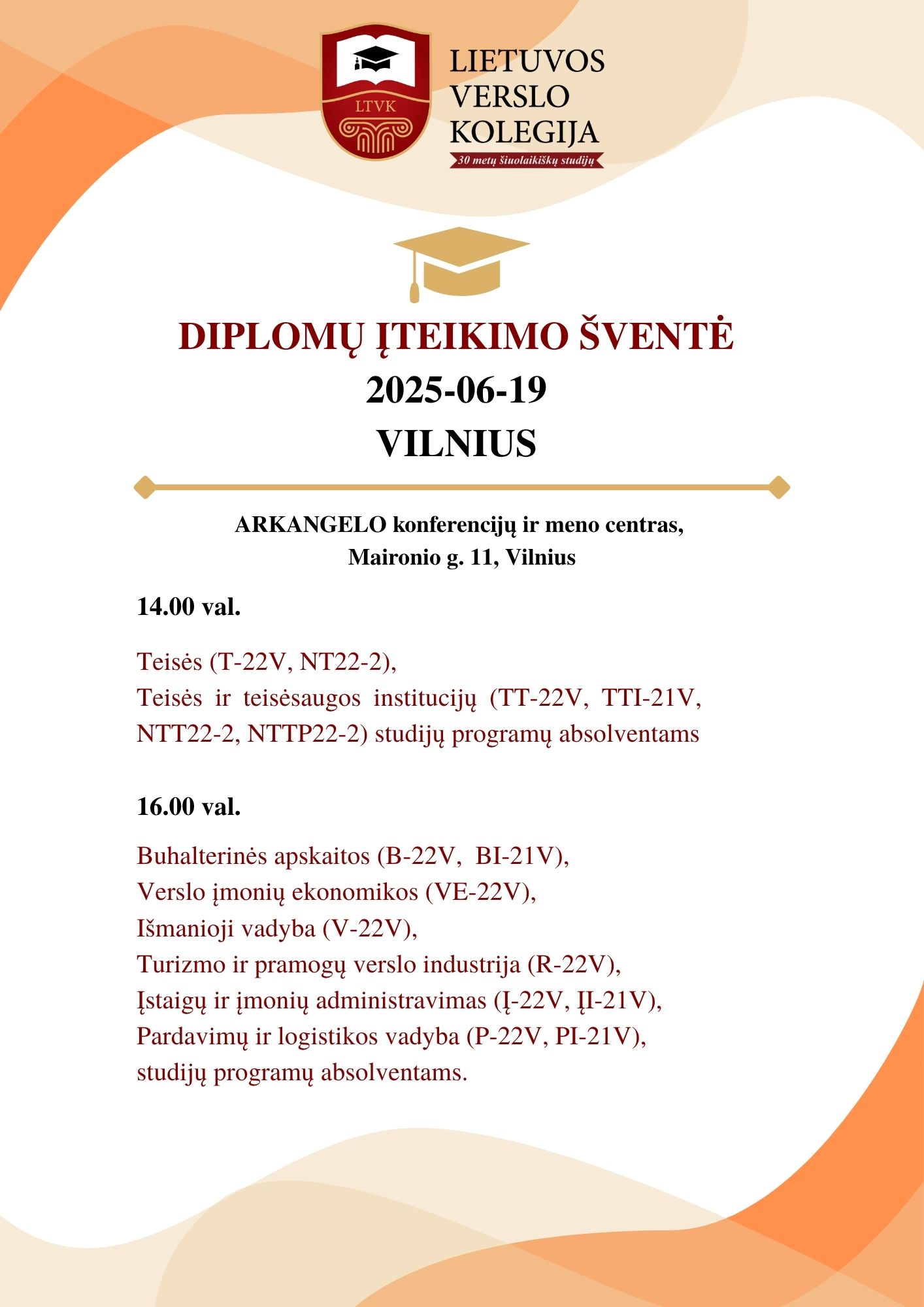 Diplomų įteikimo šventė Vilniuje